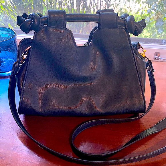 Anthropologie faux leather green terrace mini knot crossbody bag preppy boho - Picture 4 of 11